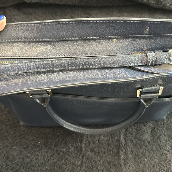 Navy Blue Leather Kate Spade Purse - Picture 4 of 6